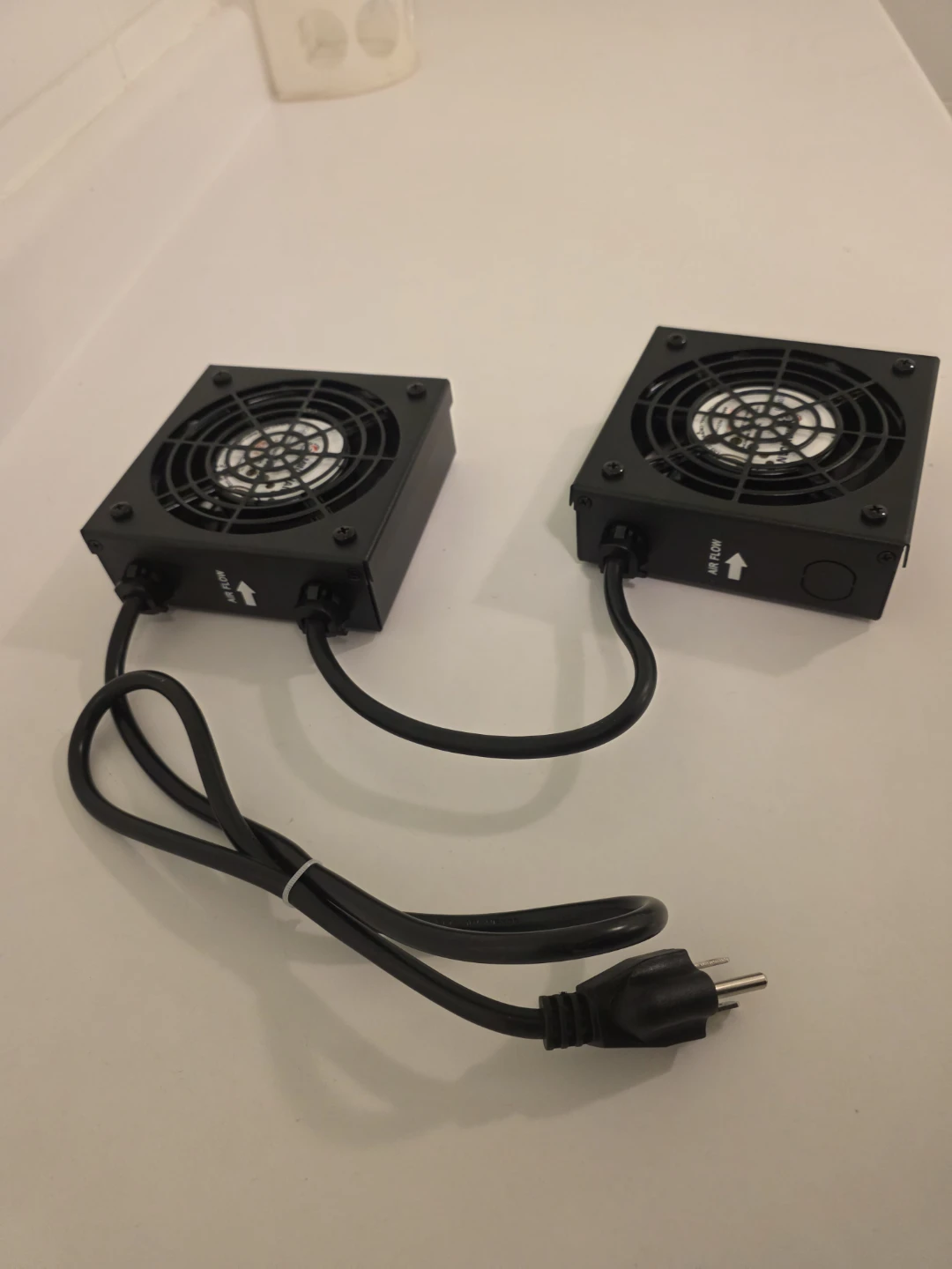2 x Black Cooling Fans with Power Cord - photo 2