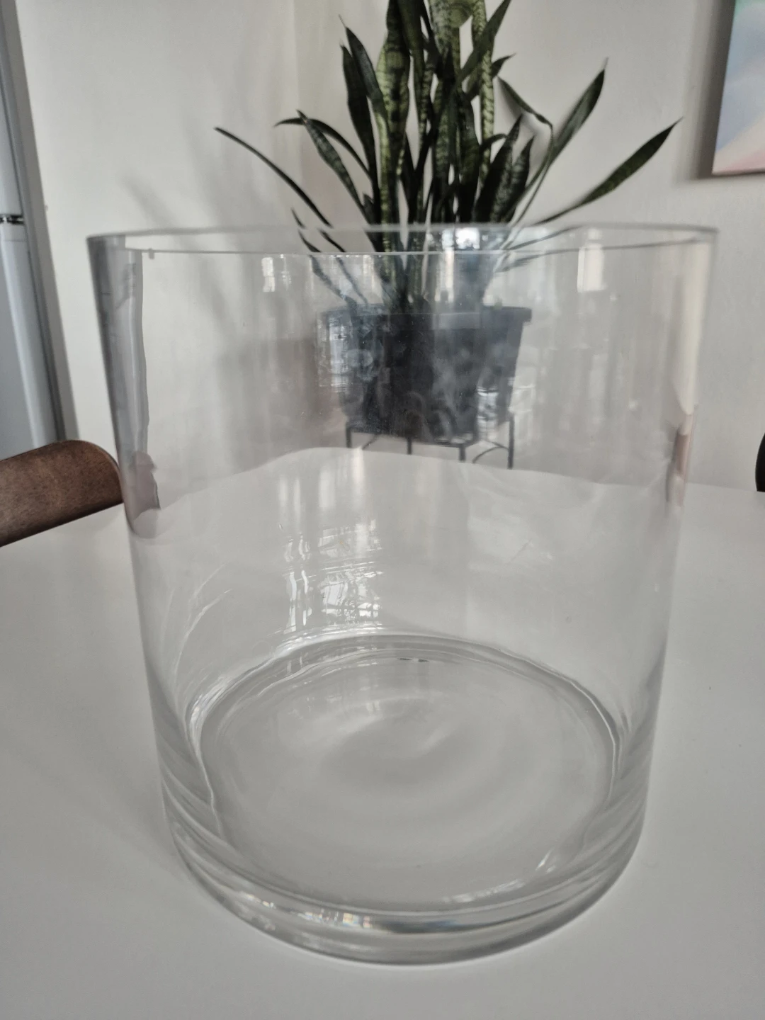 Large Clear Glass Cylinder Vase