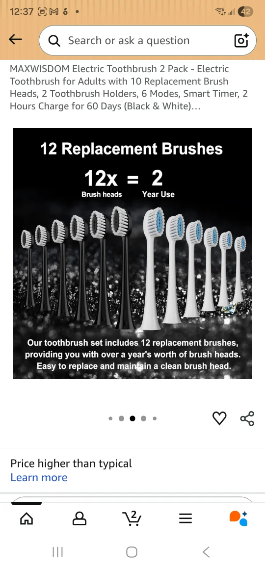 MAXWISDOM Electric Toothbrush Replacement Brush Heads 4X 🥕