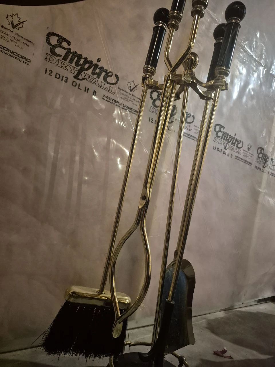Brass Fireplace Tool Set with Marble Base - photo 3
