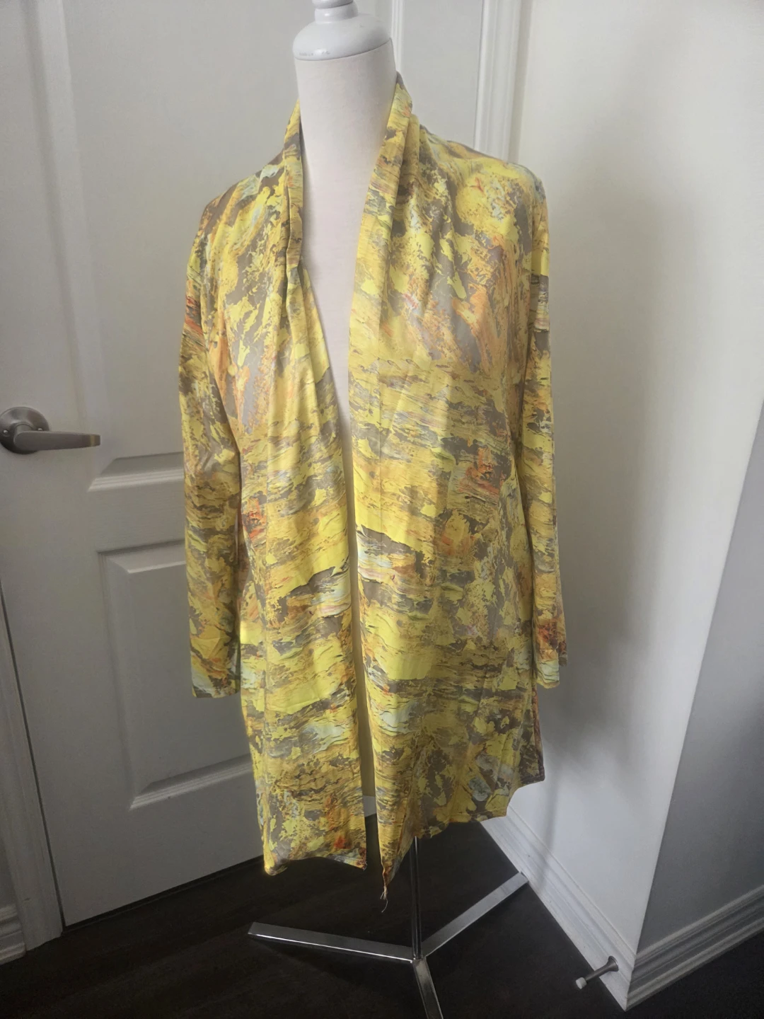 Yellow & Orange Floral Print Cardigan