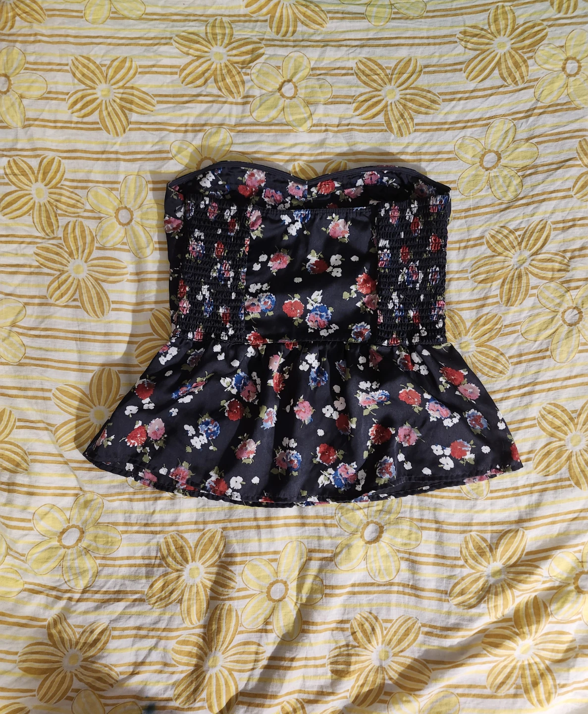 American Eagle satin floral peplum tube top - photo 2