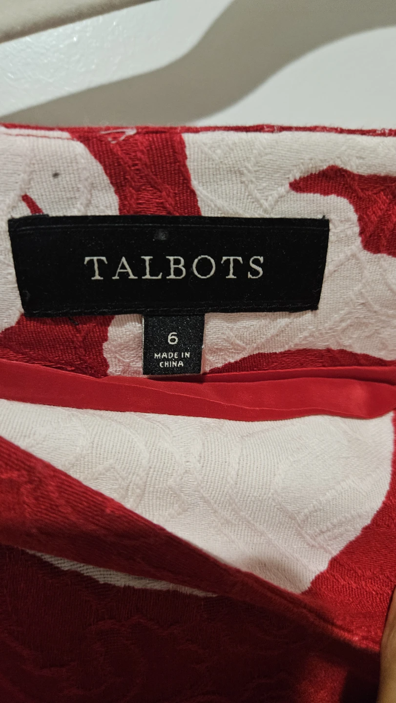 Talbots Women's Red Floral Print Pencil Skirt, Size 6 - photo 2