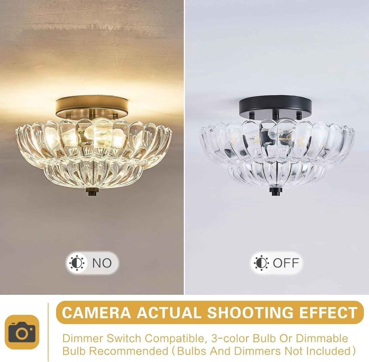 Flush Mount Ceiling Light Fixture - Glass Shade