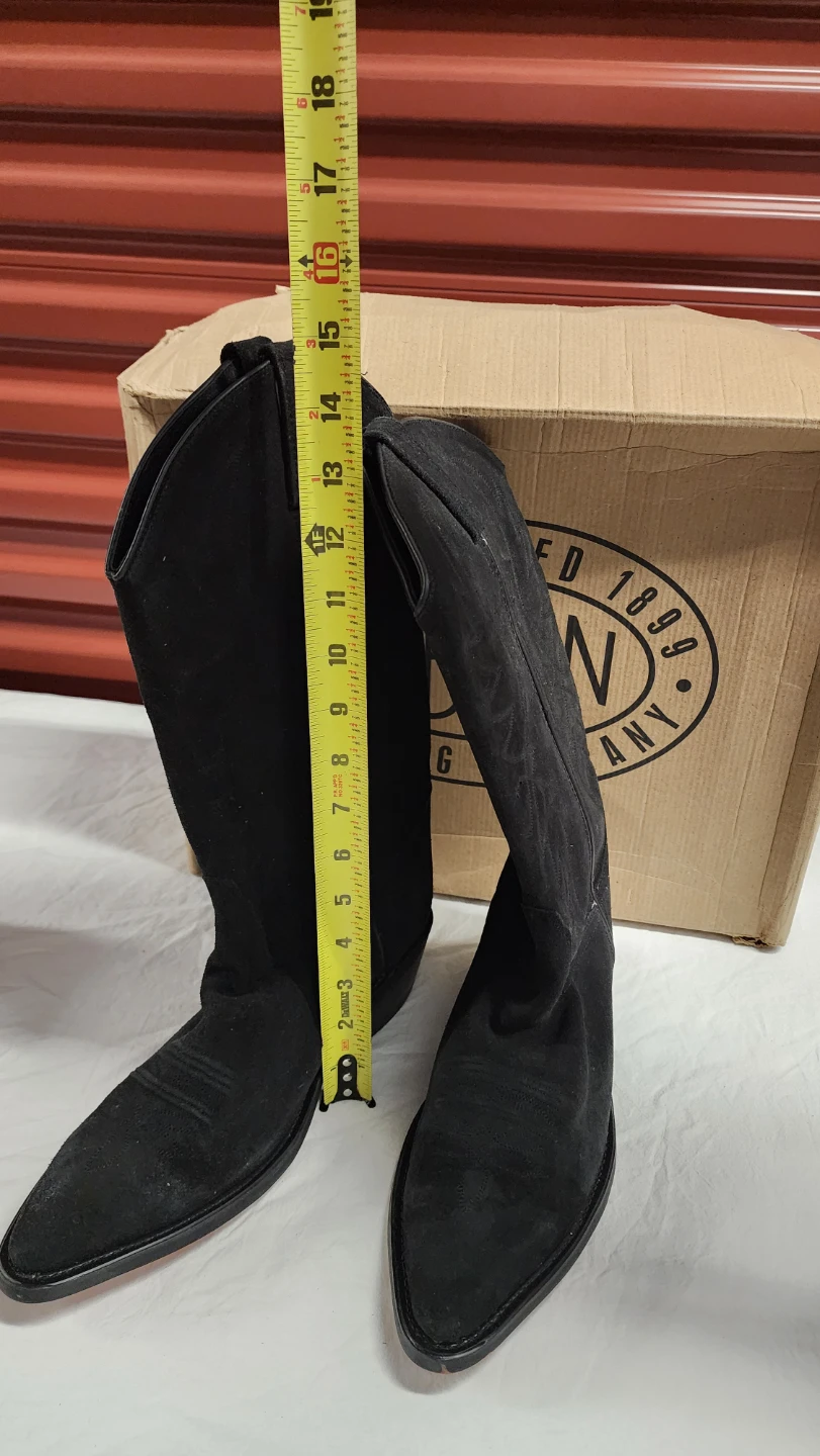 Black Suede Cowboy Boots - photo 3