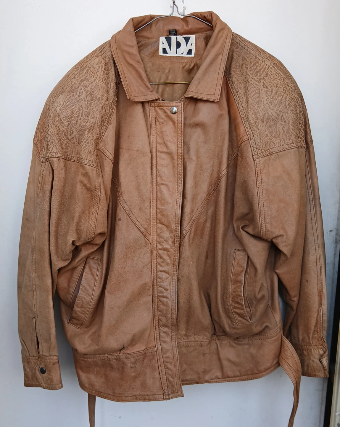 Vintage leather bomber jacket