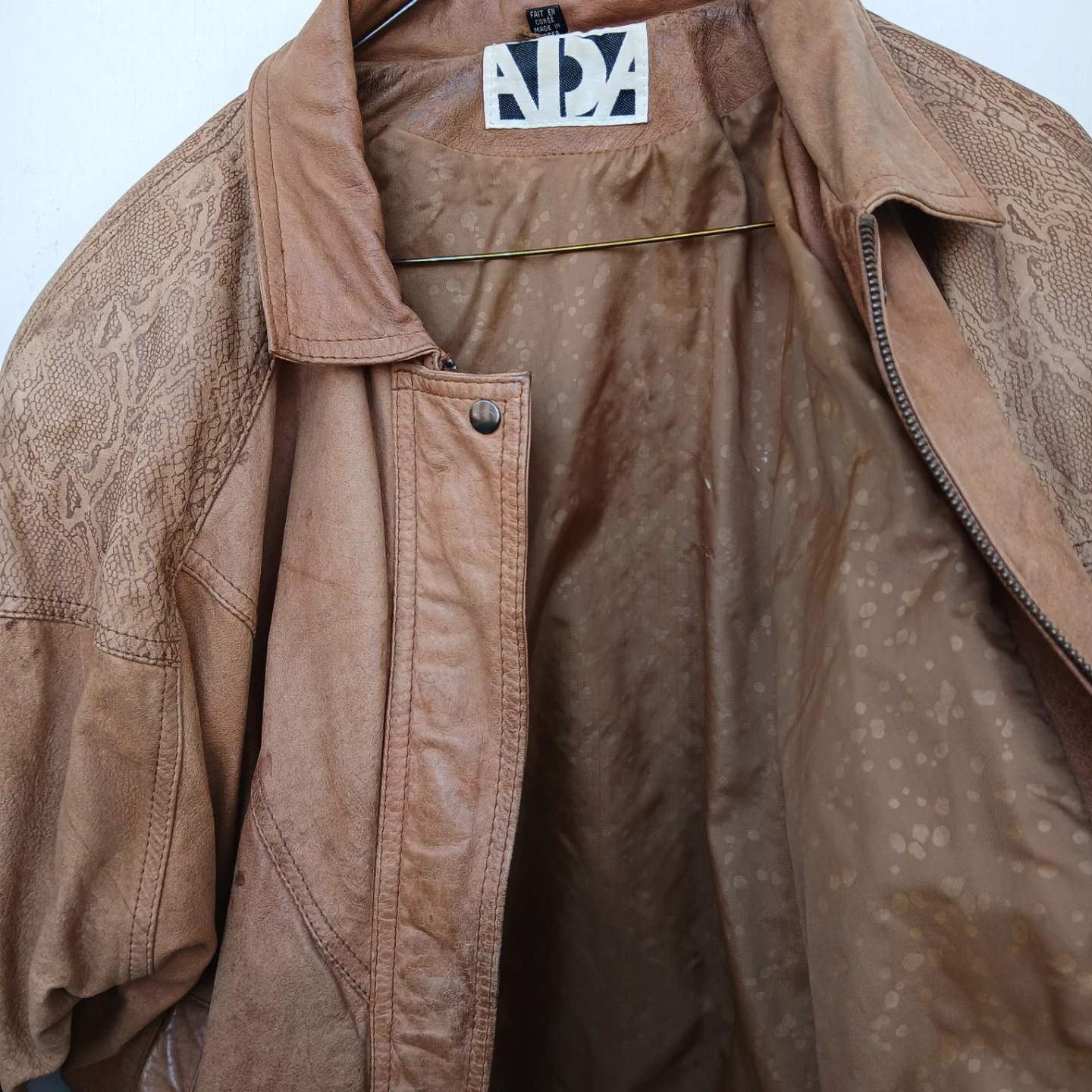 Vintage leather bomber jacket - photo 2