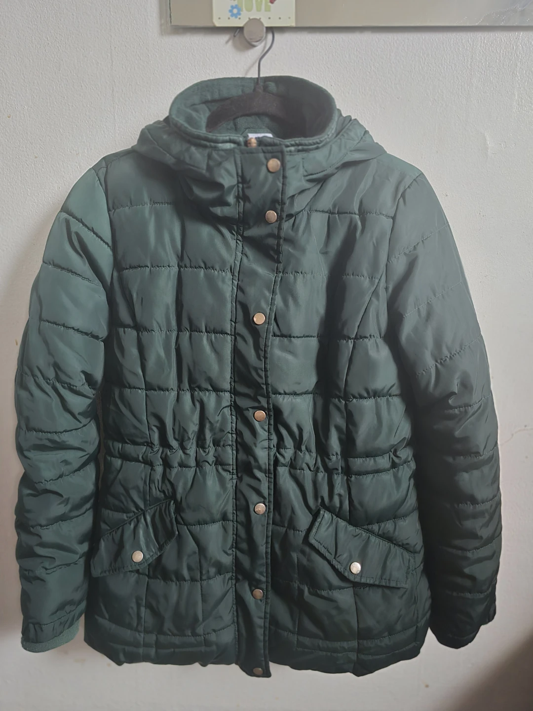 Royal Green Puffer Jacket with Hood