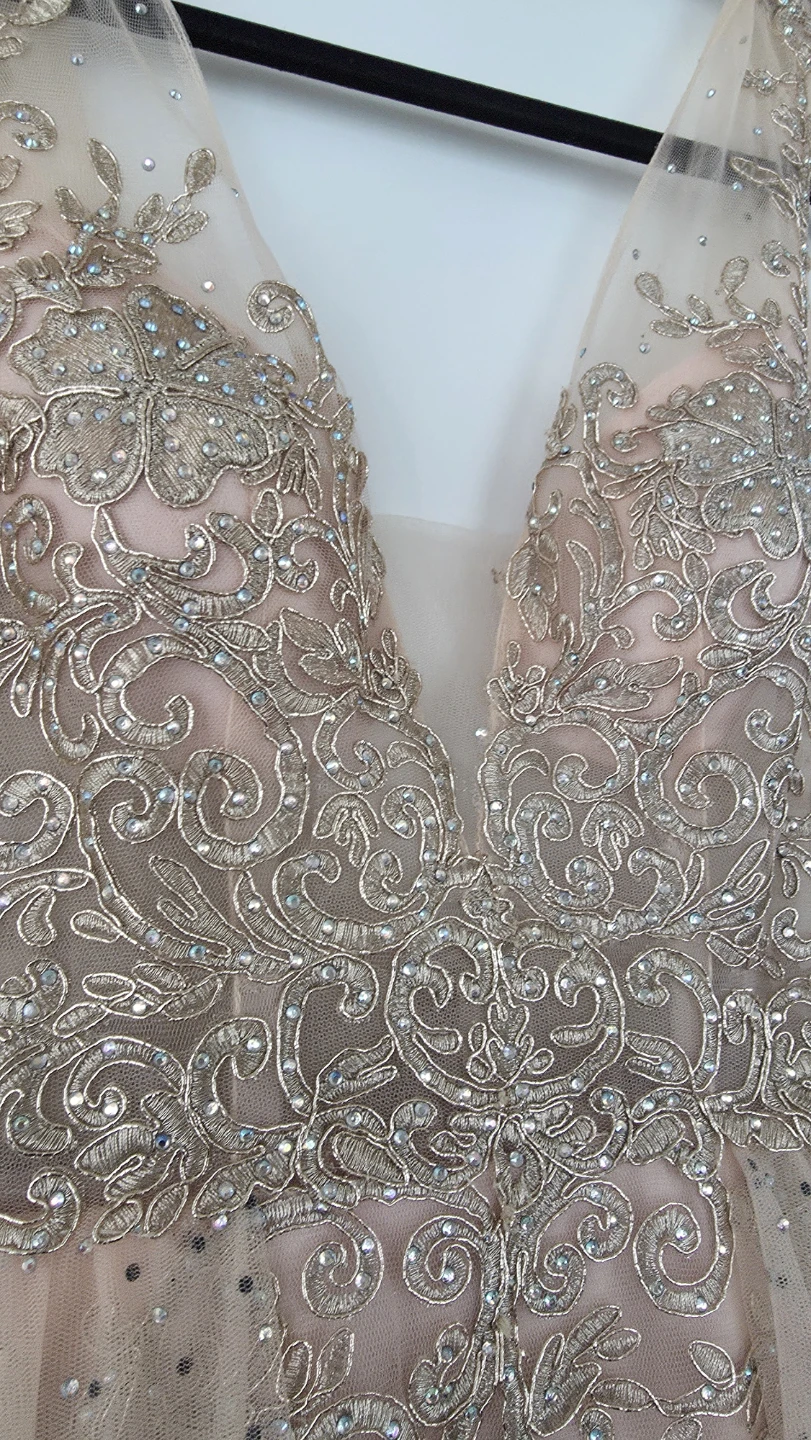 Pink Beaded Tulle Gown from the Bay (size 4) - photo 3