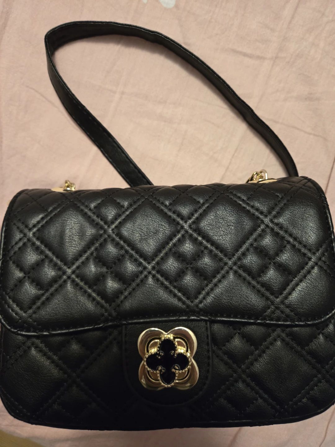 Black Quilted Chain Purse