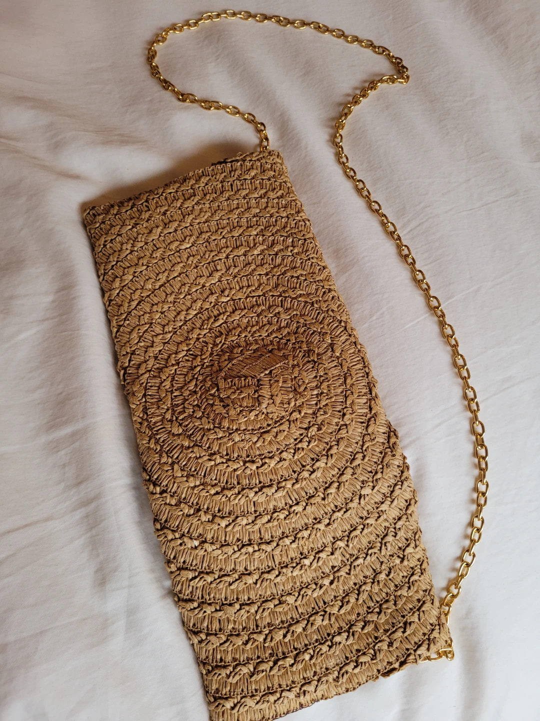 🏆Chanel-look Straw Clutch with Gold Chain and Brooch 🔥 - photo 4