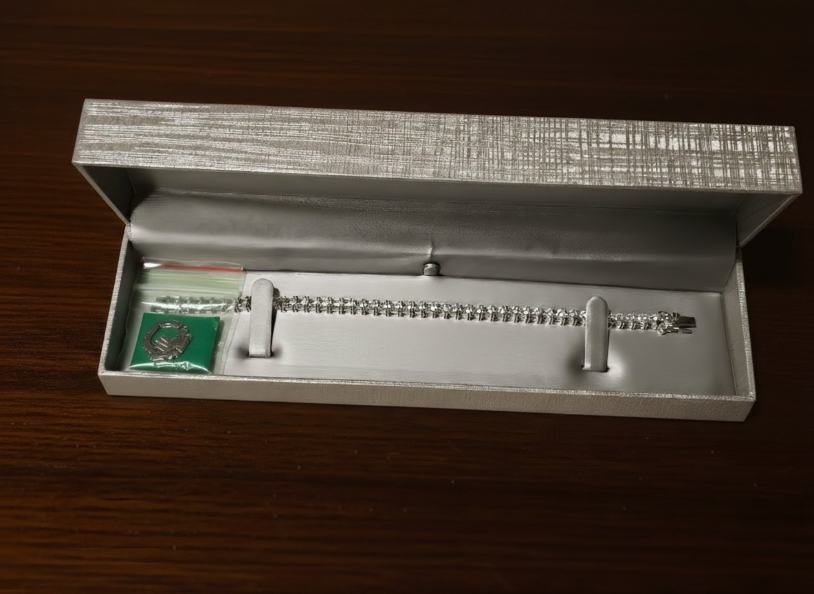 White Sapphire Square-Cut Tennis Bracelet - photo 4