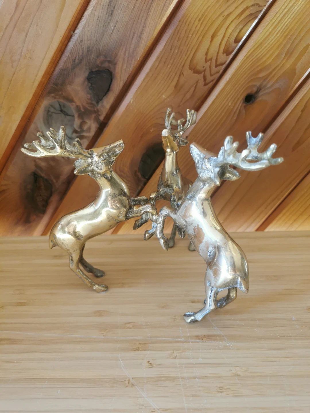 Vintage Brass Trio of Reindeers - photo 2