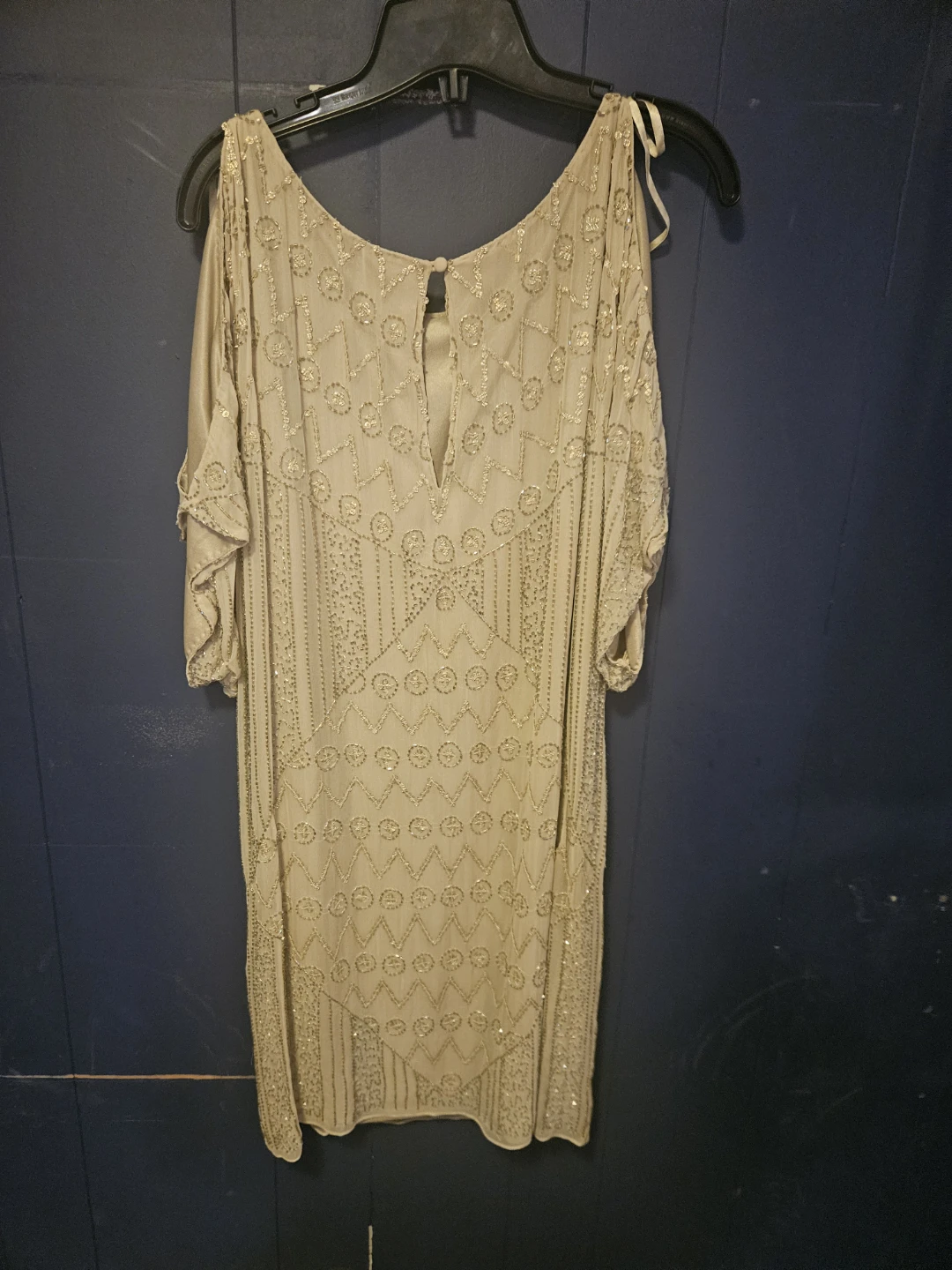Le Château Beaded Cold Shoulder Dress