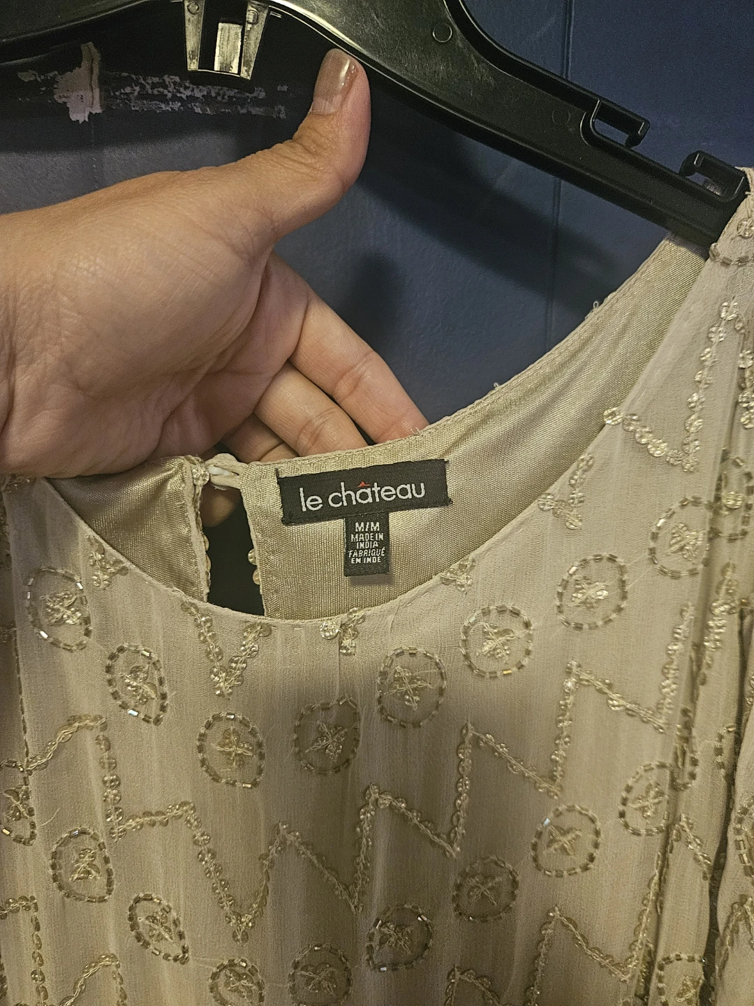 Le Château Beaded Cold Shoulder Dress - photo 2