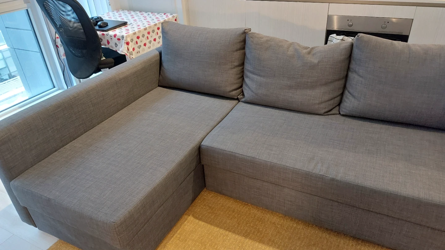 Grey Sectional Sofa-Bed with Storage - photo 3
