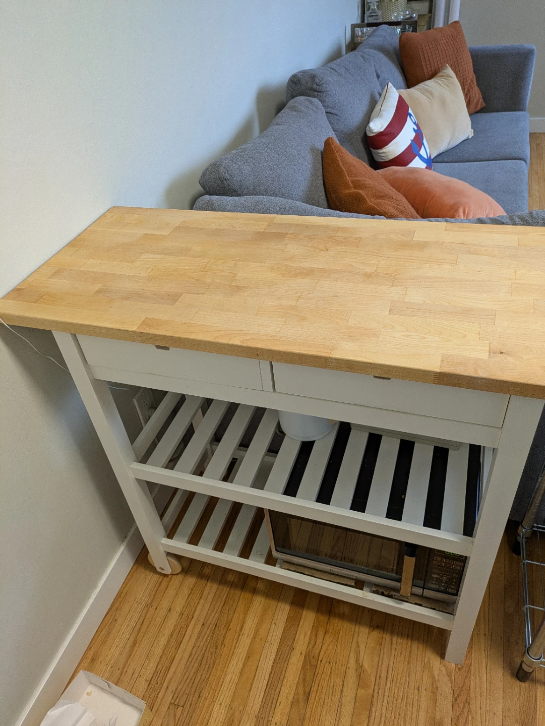 Kitchen Island Cart with Wooden Top - photo 2