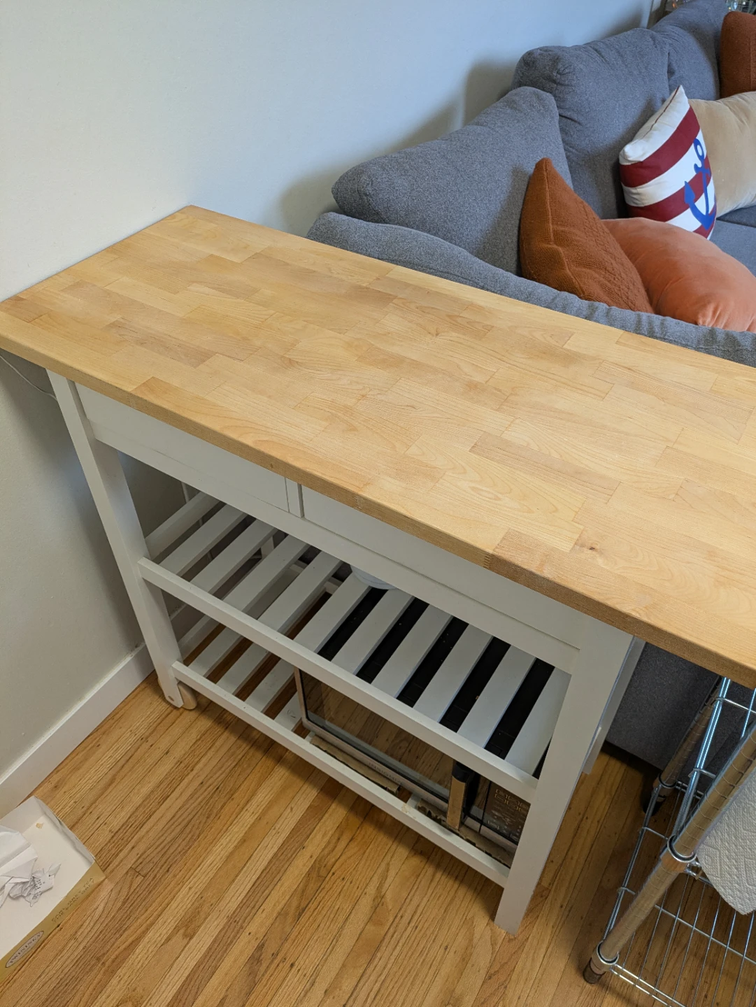 Kitchen Island Cart with Wooden Top - photo 3