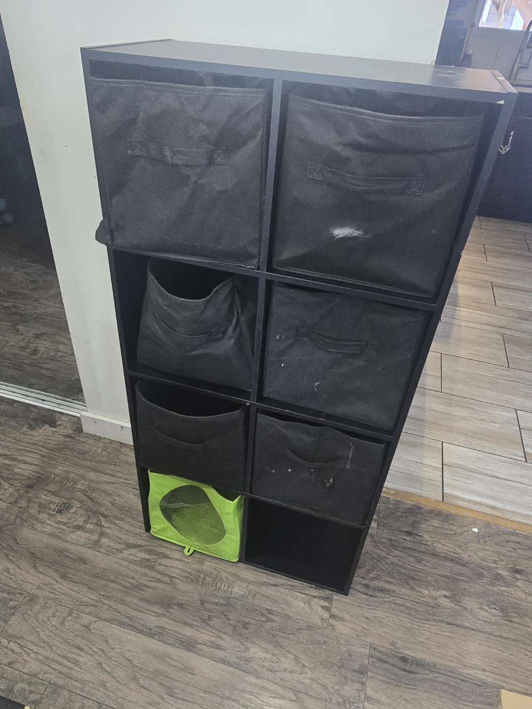 Black 8-Cube Storage Unit with Bins