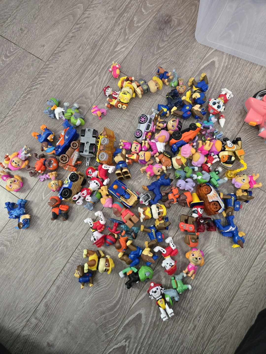 Paw patrol figures and die cast racers $2 each