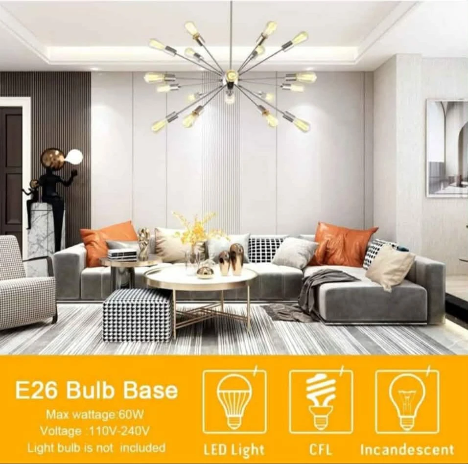 BONLICHT Large Sputnik Pendant Lights Modern 18 Light Bru... - photo 5