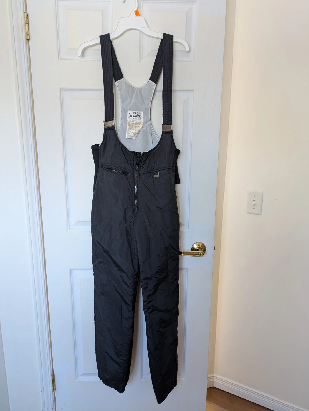 Pro Sports Black Insulated Ski Bib Overalls Size 12
