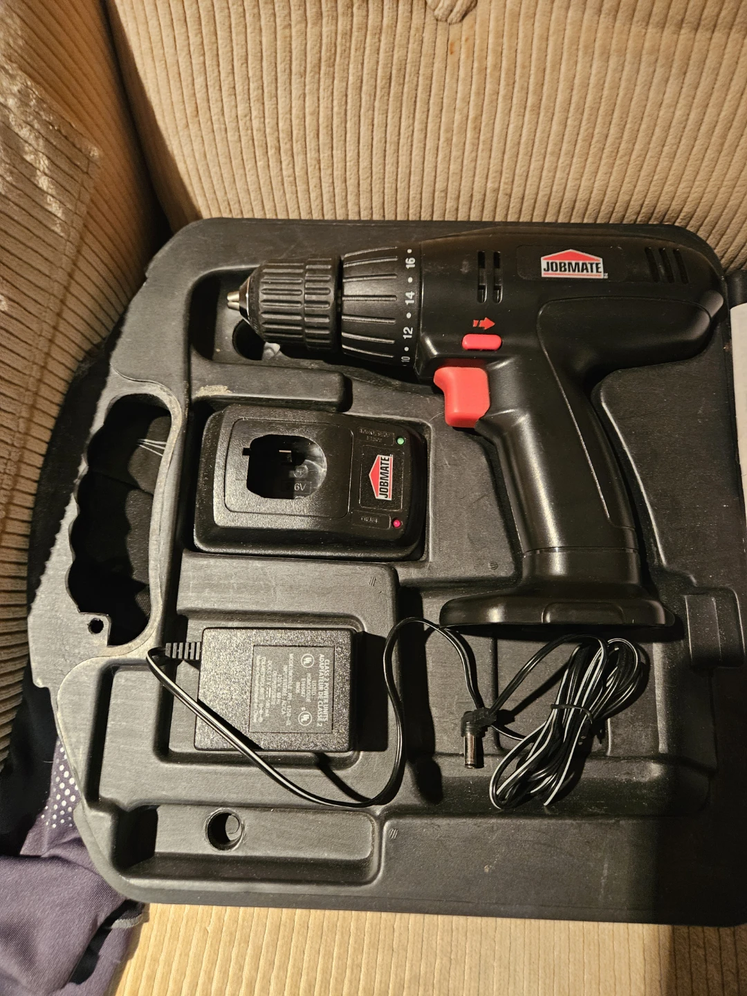 JOBMATE Cordless Drill Kit with Case and Charger