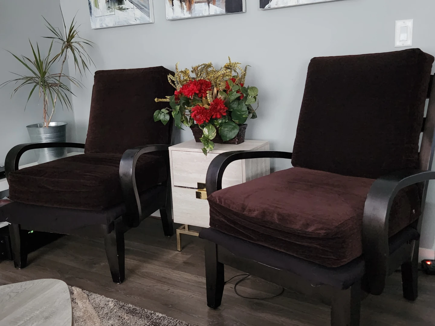 Dark Brown Accent Chairs (Set of 2)