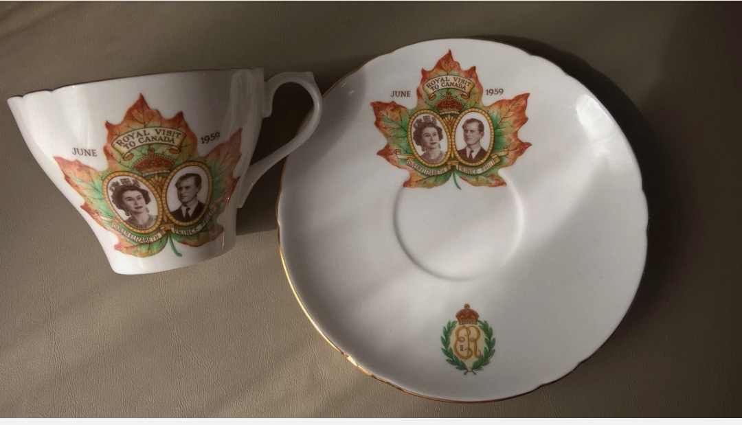 Queen Elizabeth Prince Philip Canada Teacup & Saucer - photo 2