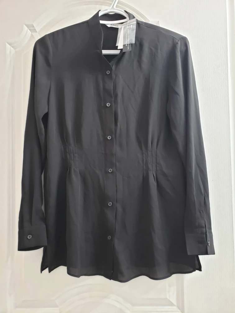 New Black Long Sleeve Blouse - XXS