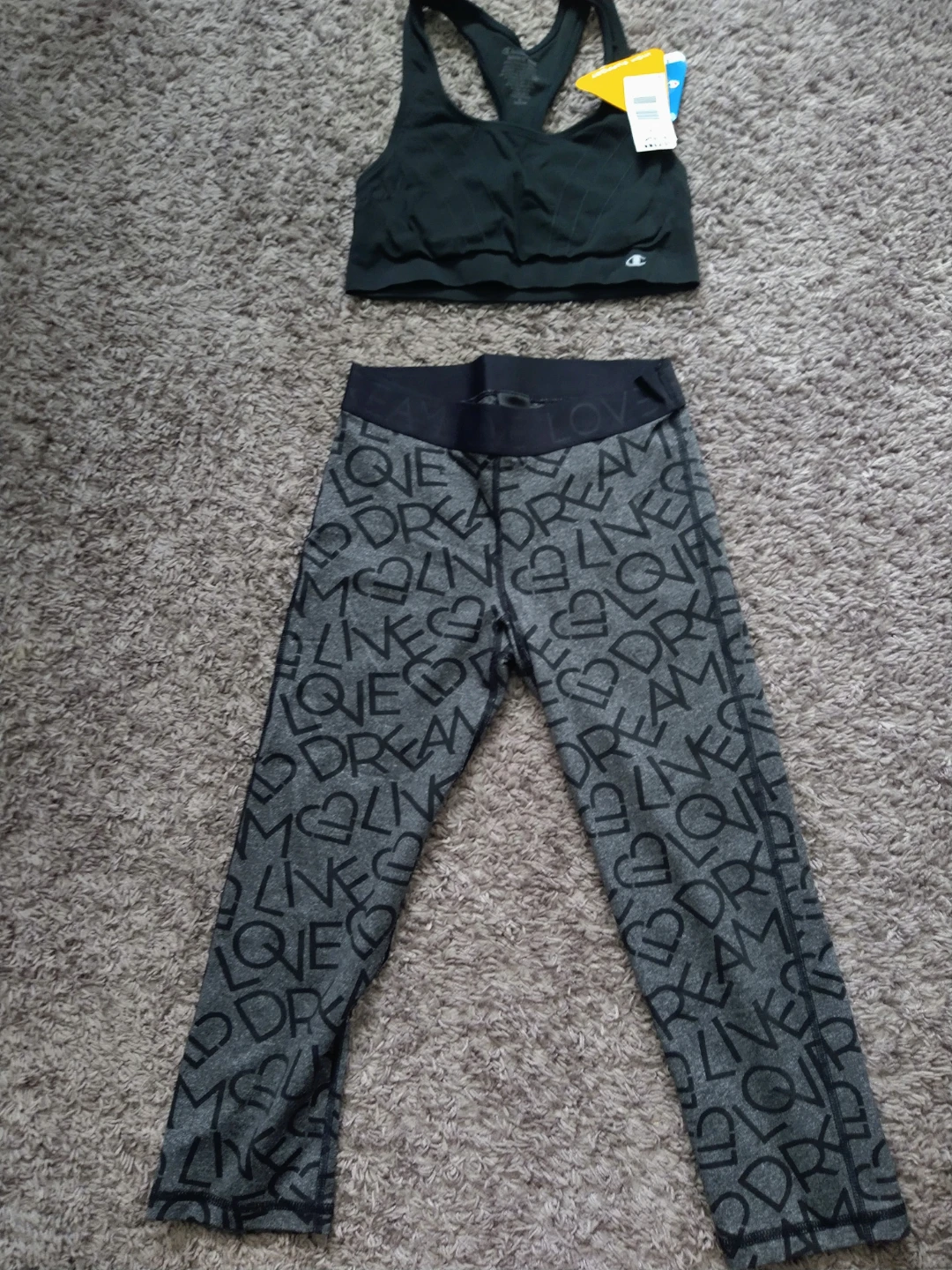 Live Love Dream Capri Leggings  NWT Champion Sports Bra Size S - photo 2