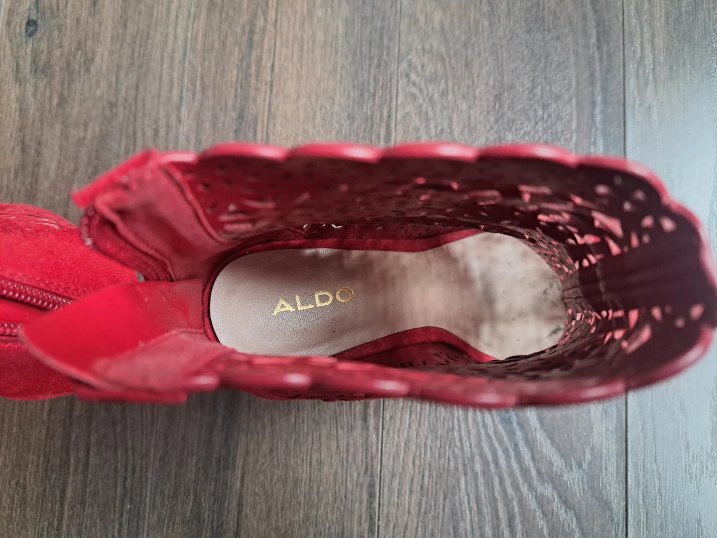 ALDO Red Laser Cut High Heel Booties - photo 4