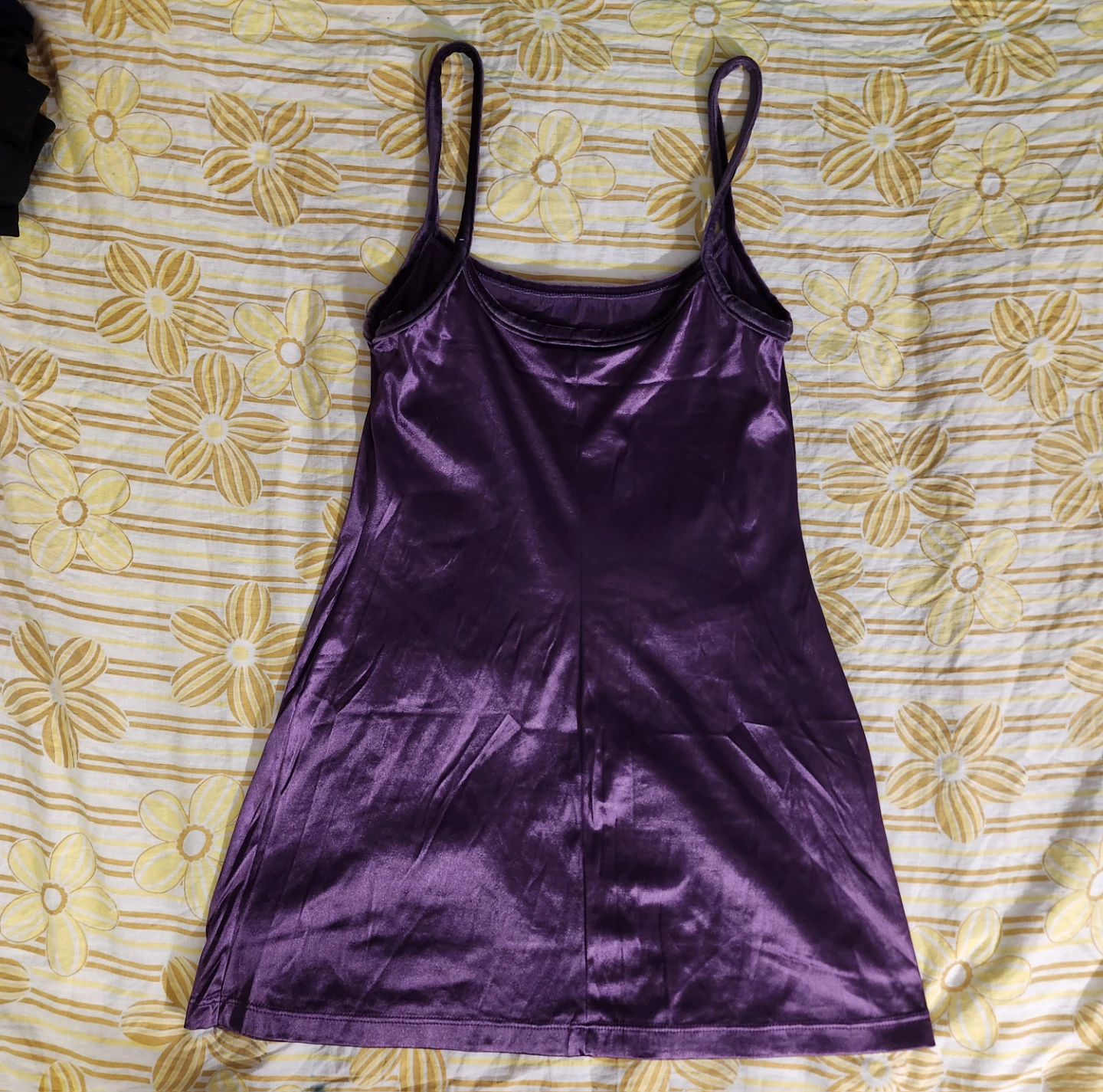 Purple mini slip with velvet straps - photo 2