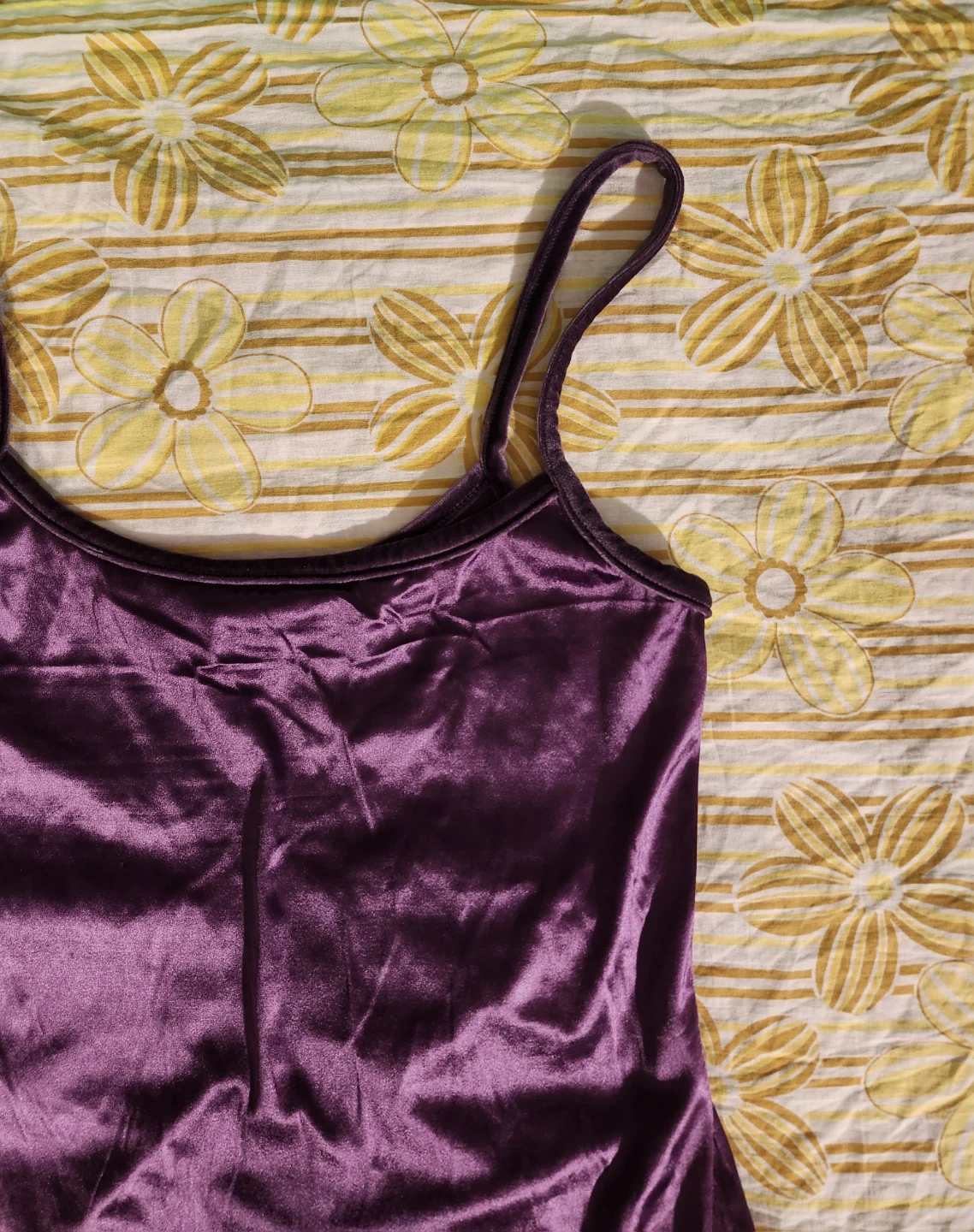 Purple mini slip with velvet straps - photo 3