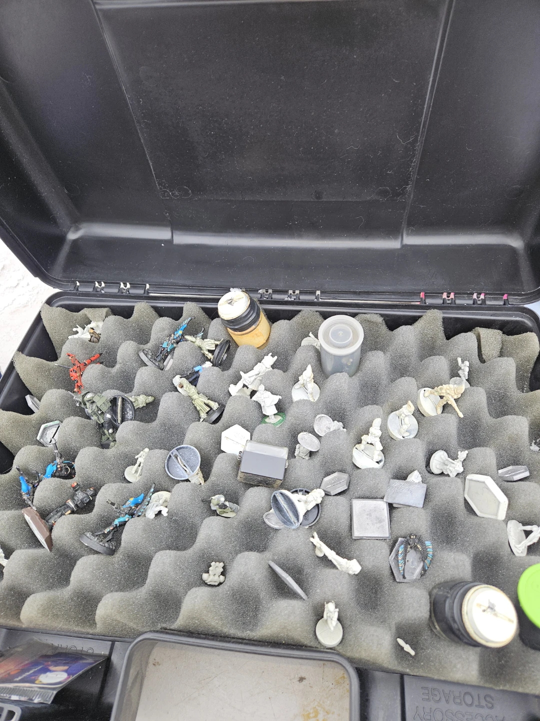 Assorted Miniature Figures and Case