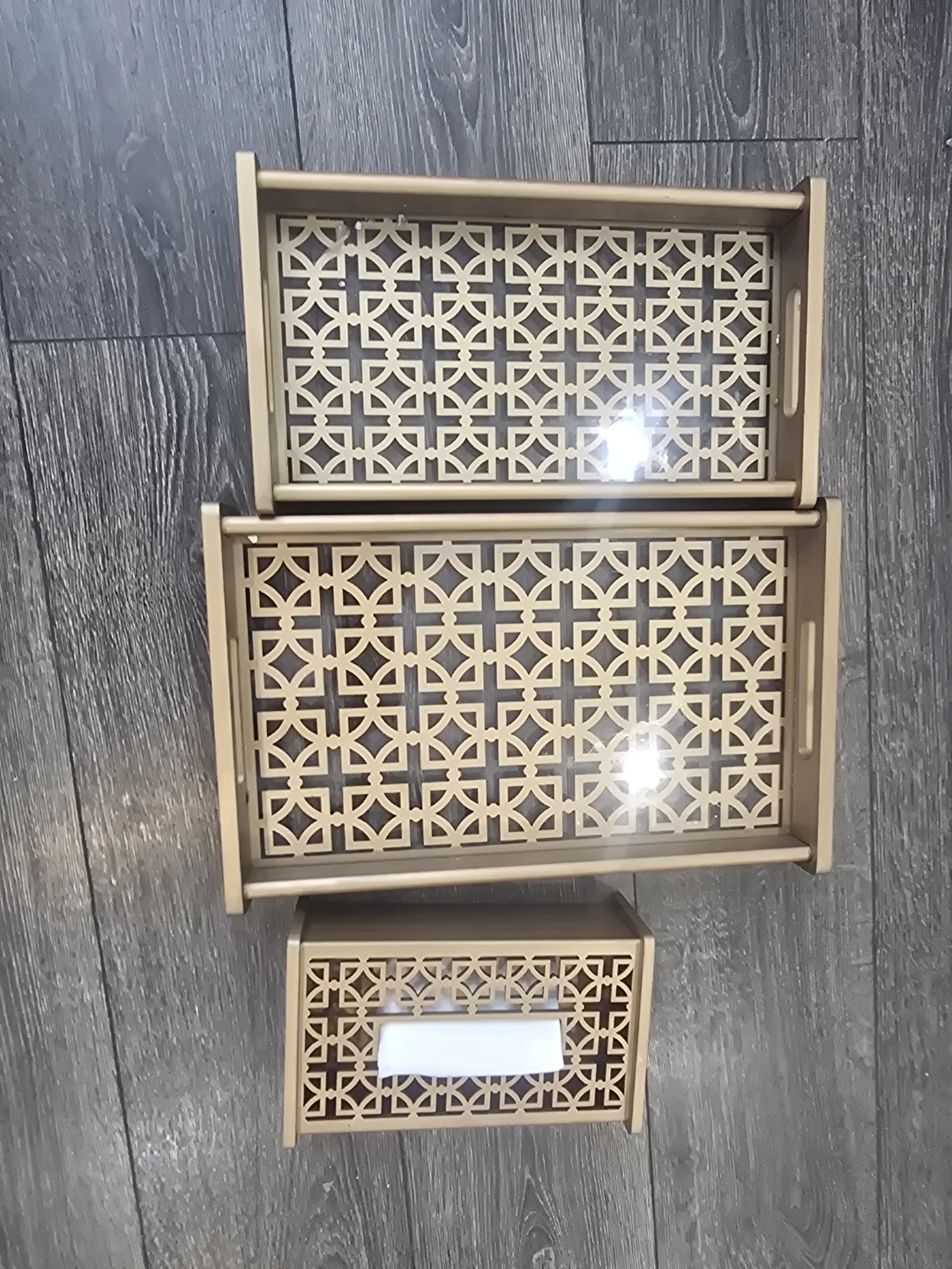 Set of 2 Trays and 1 Tissue Box Holder