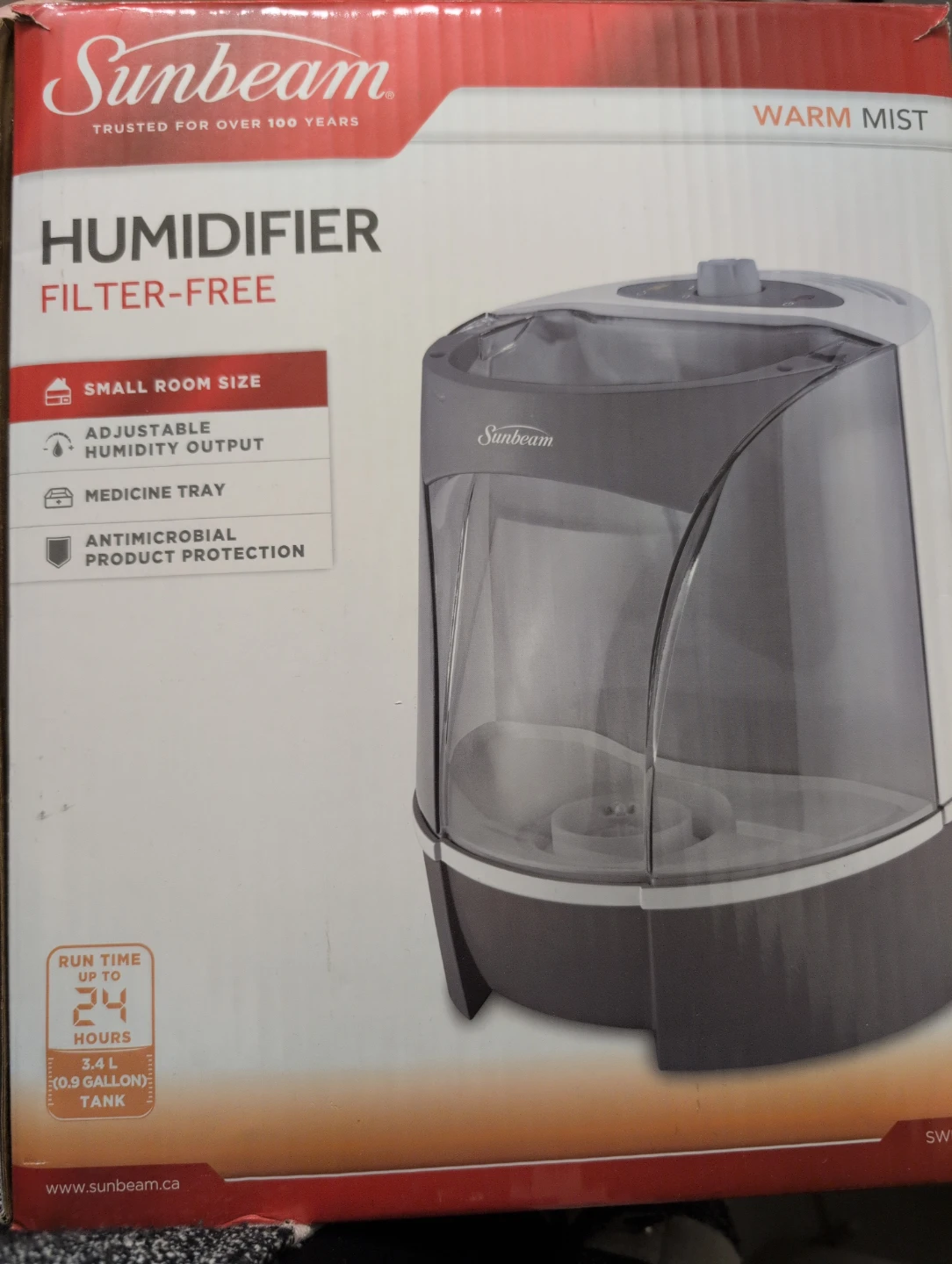 🏆 Sunbeam Filter-Free Warm Mist Humidifier