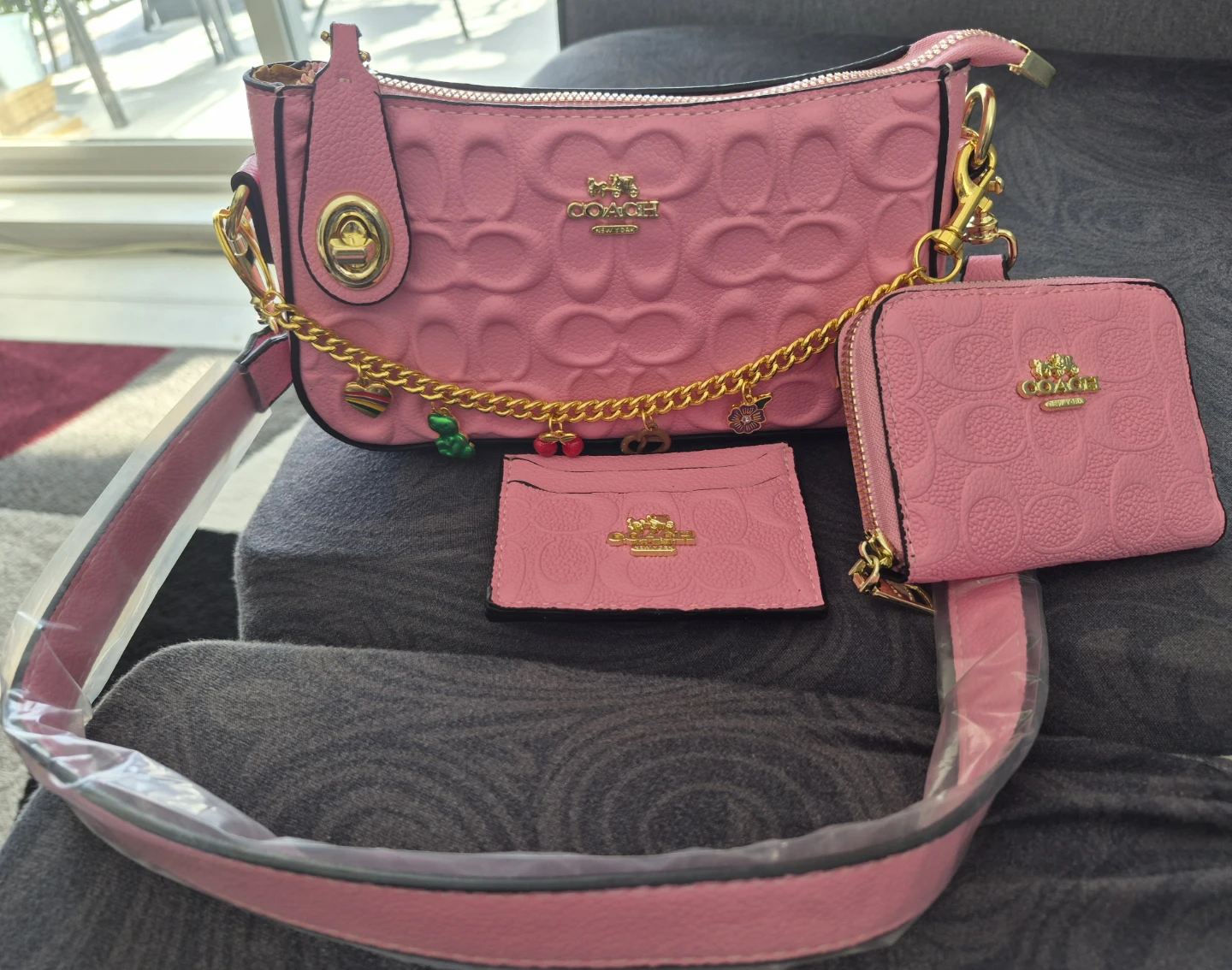 Coach Pink Signature 3pcs set
