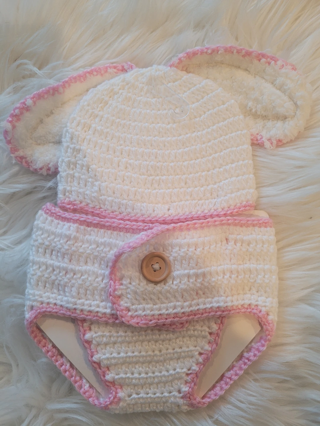 Easter Baby Hand Crocheted Bunny Set 0-6M - photo 4