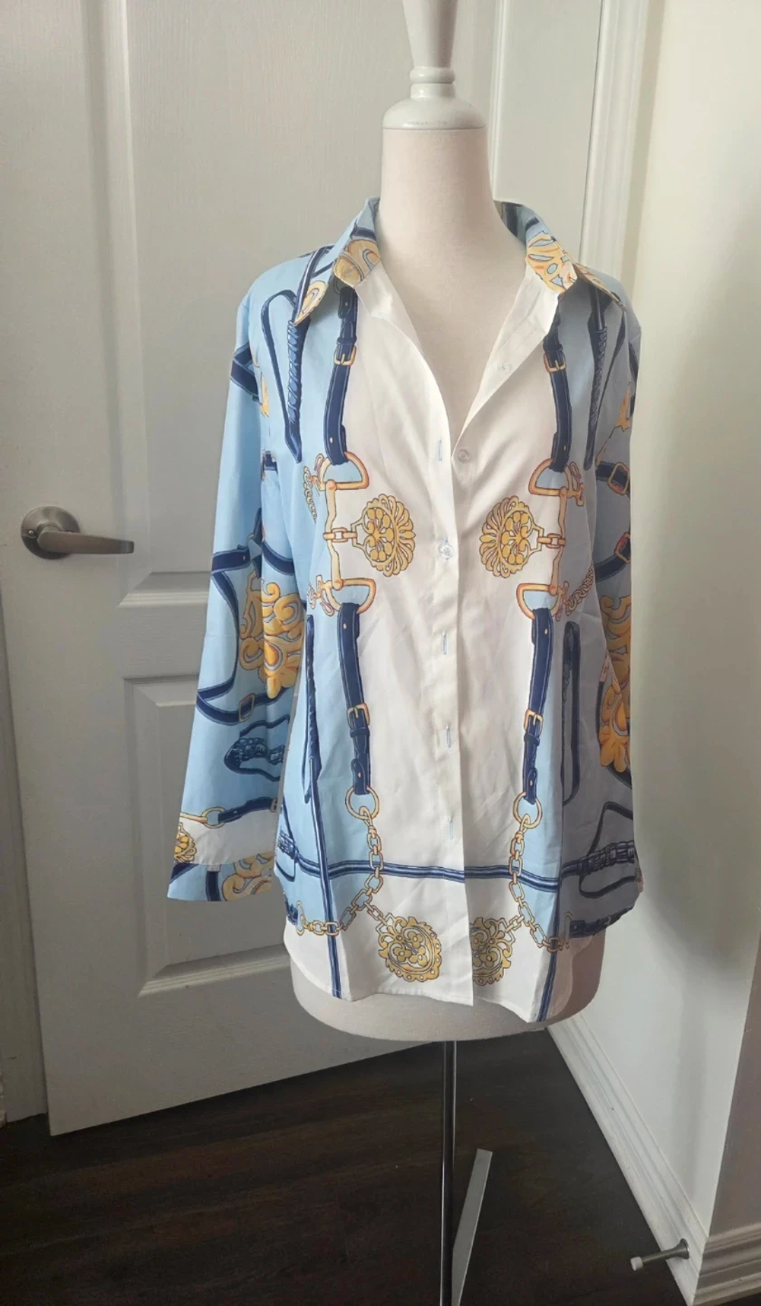 Women's Printed Button-Up Shirt - photo 4
