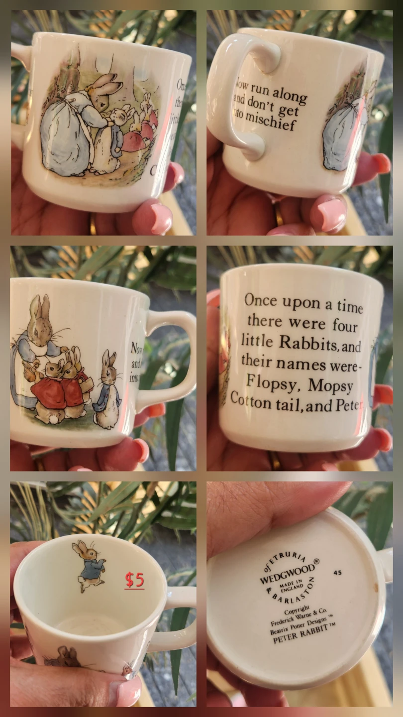 Bunnykins and Peter Rabbit Wedgwood Mugs & Coin Bank Set - photo 2