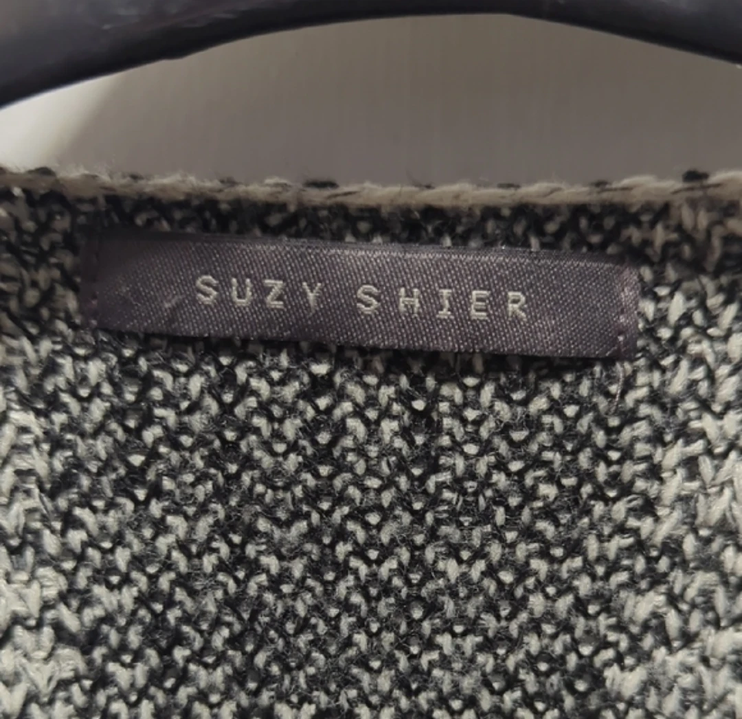 Suzy Shier Women's Black & Grey Geometric Print Cardigan - photo 3