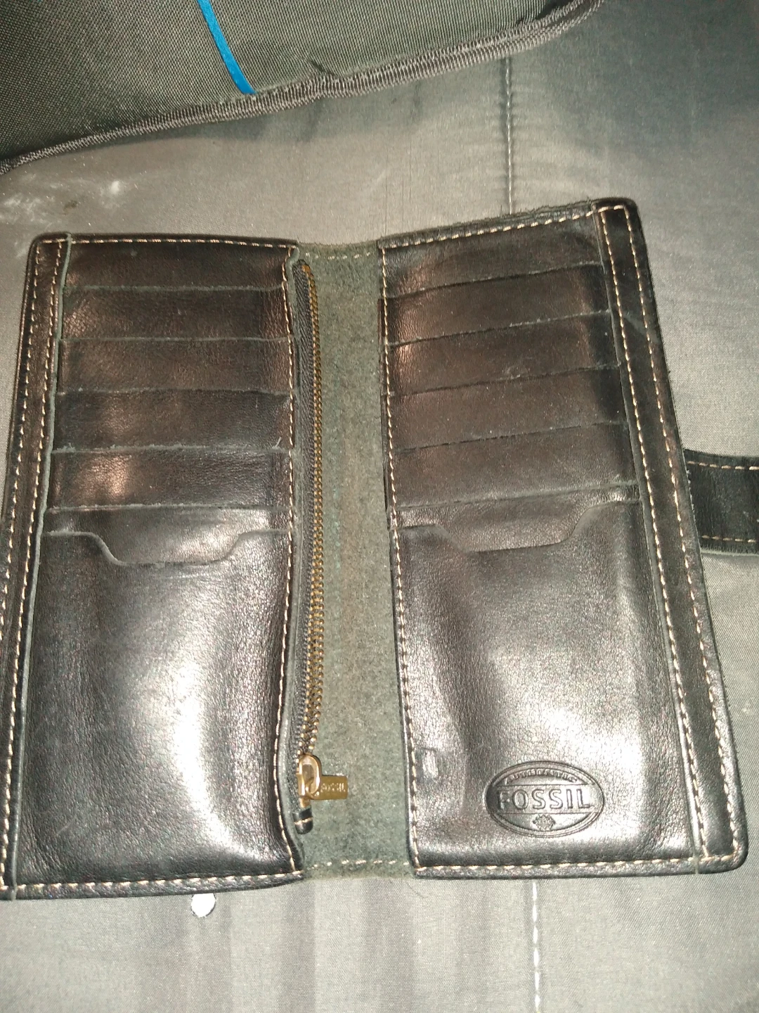 Printed leather fossil women's wallet