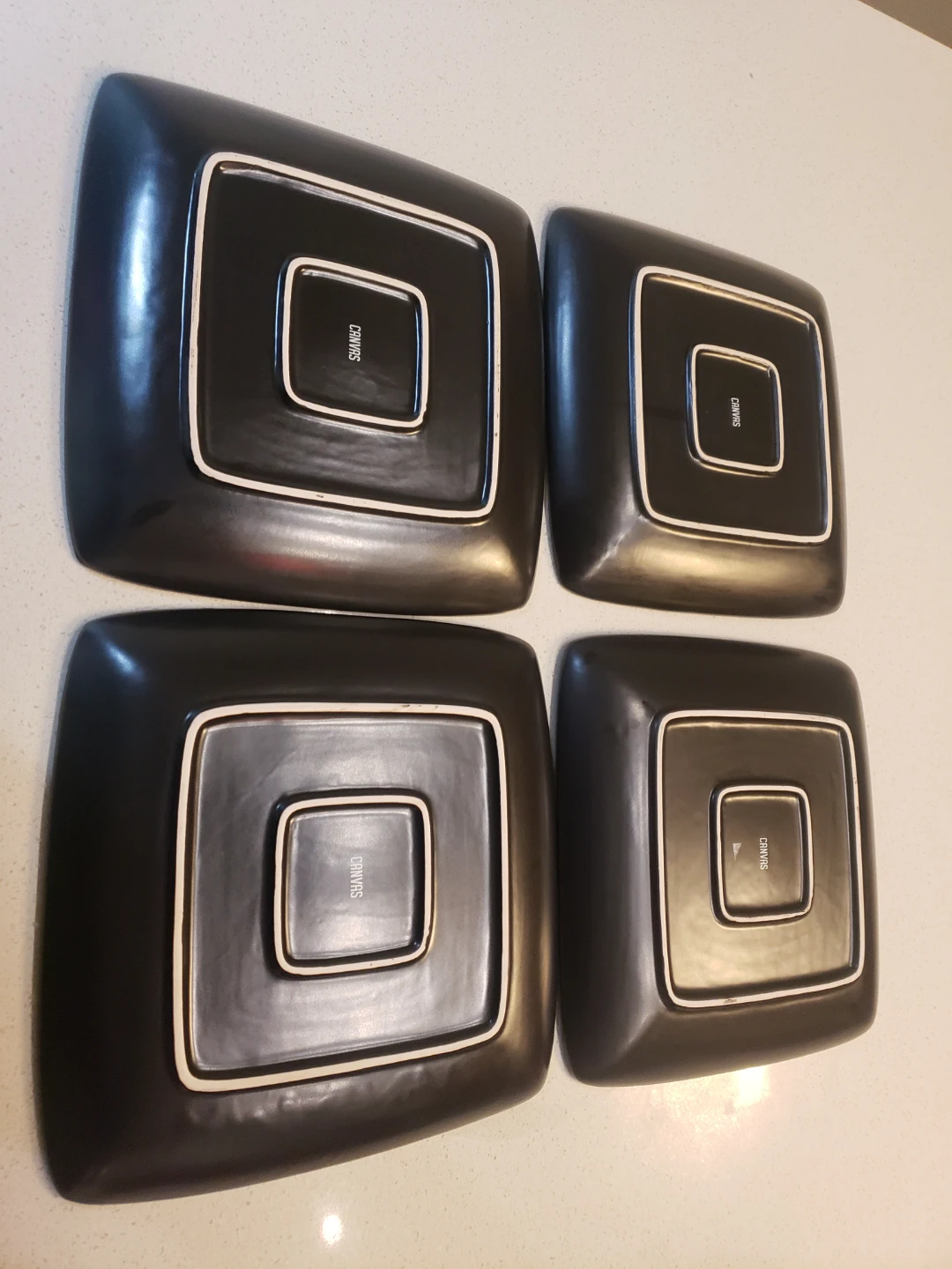 12 piece Square Red and Black Dinnerware set - photo 3