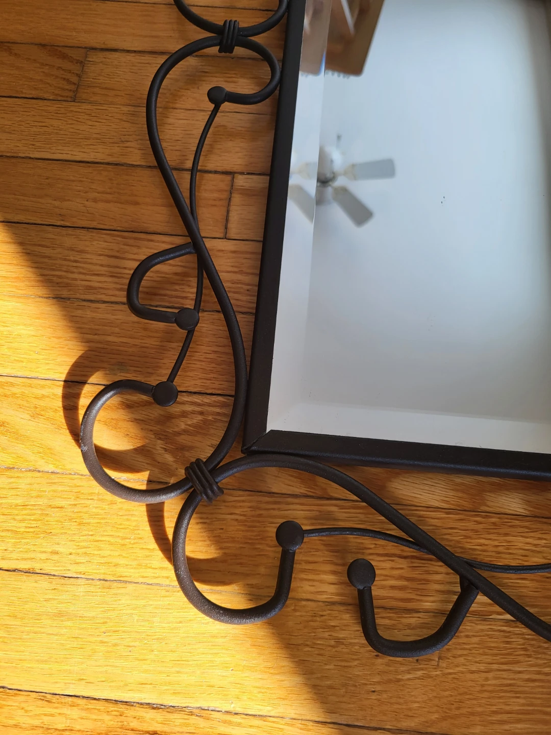 Ornate Scrollwork Wrought Iron Wall Mirror - photo 2