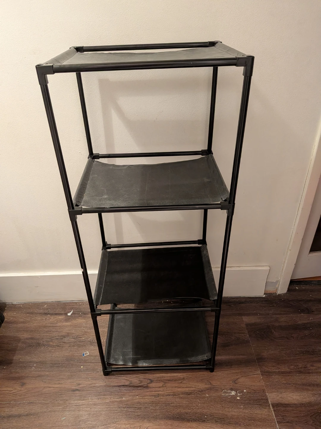 4-Tier Black Fabric Shelf Unit