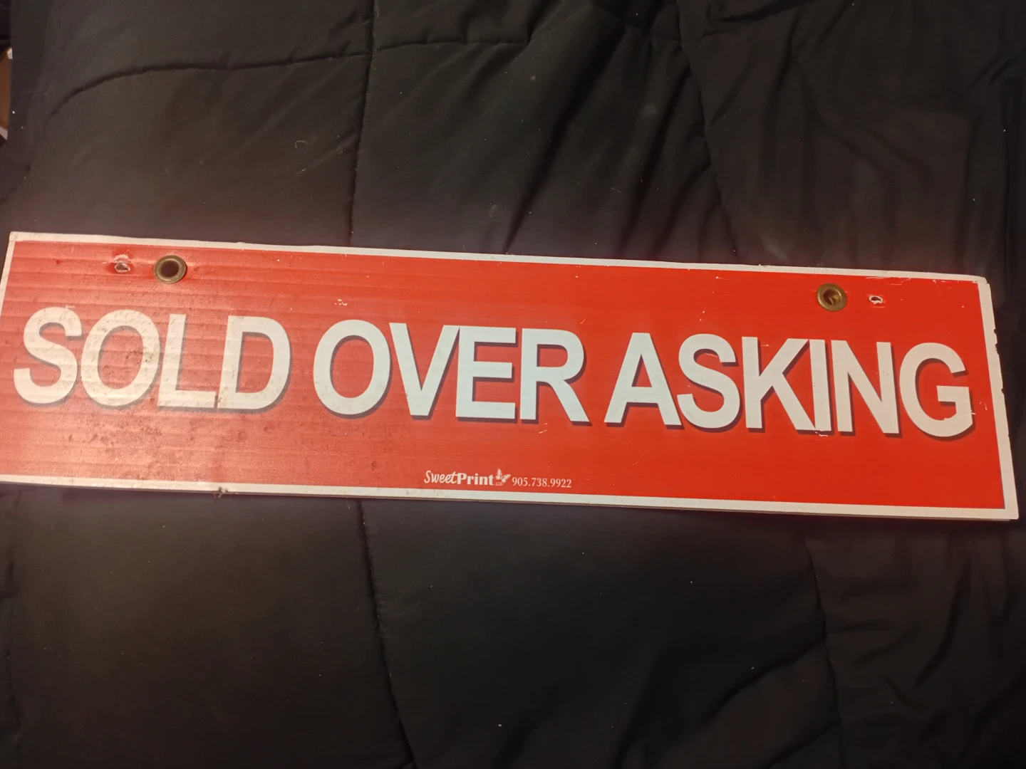 SOLD OVER ASKING Real Estate Sign