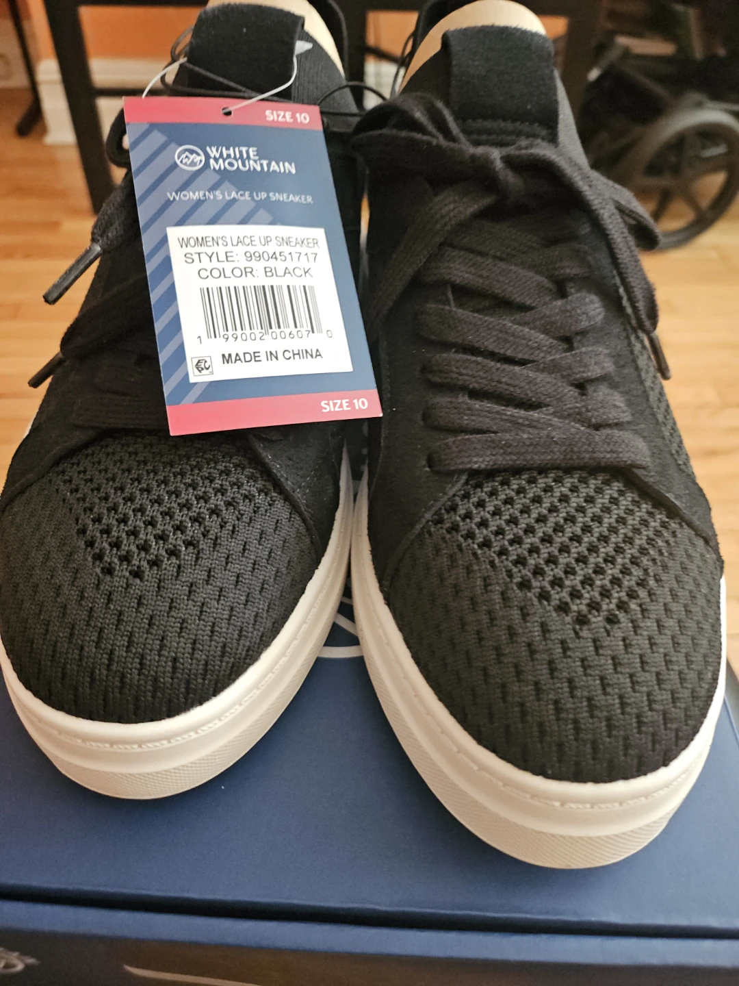 White Mountain Women's Lace Up Sneakers - Black, Size 10