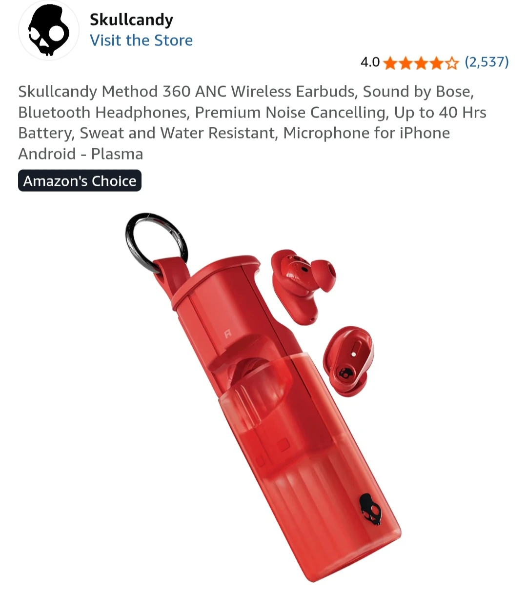 Skullcandy Method 360 ANC Wireless Earbuds