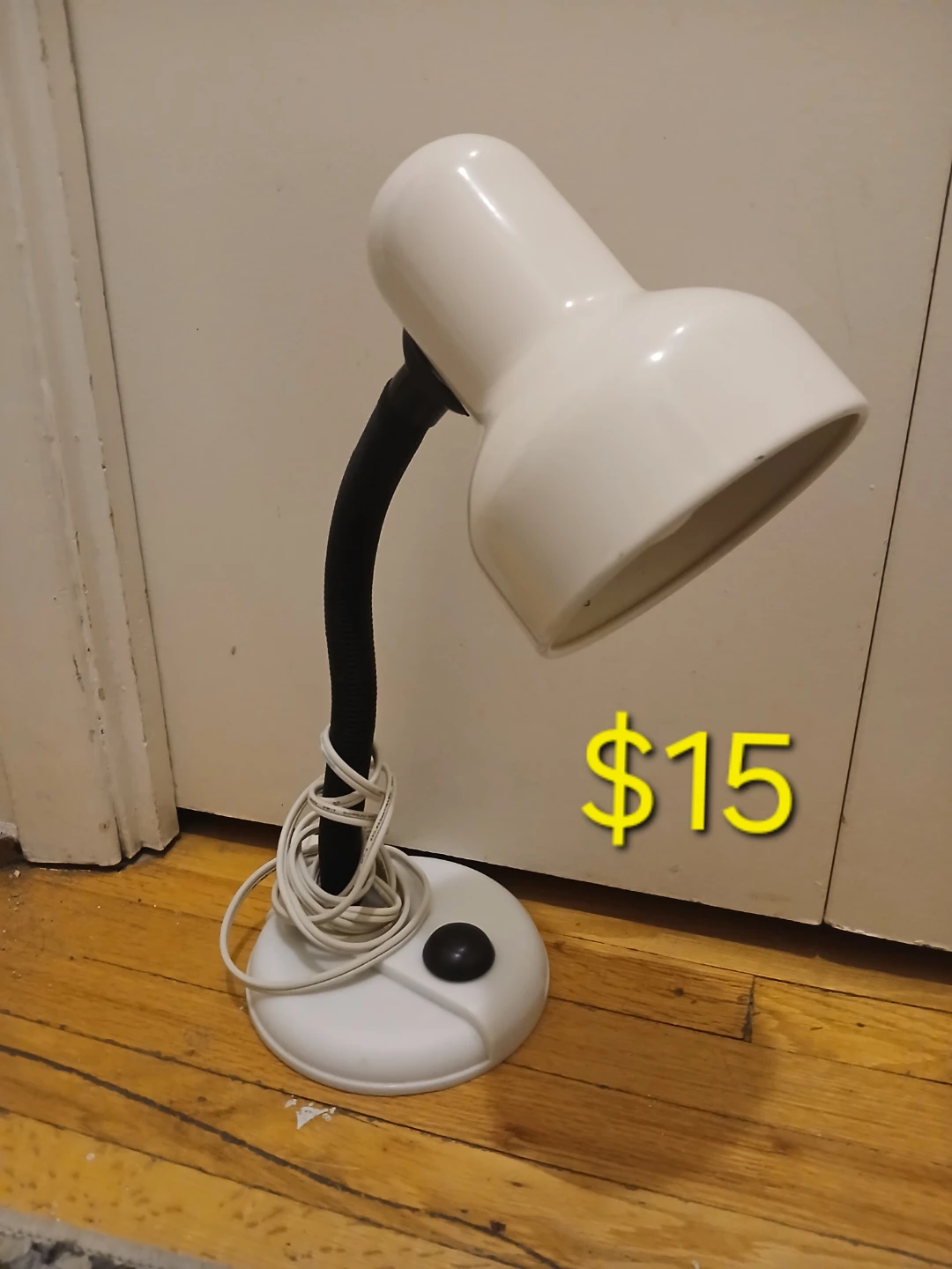 White Adjustable Desk Lamp with Flexible Neck